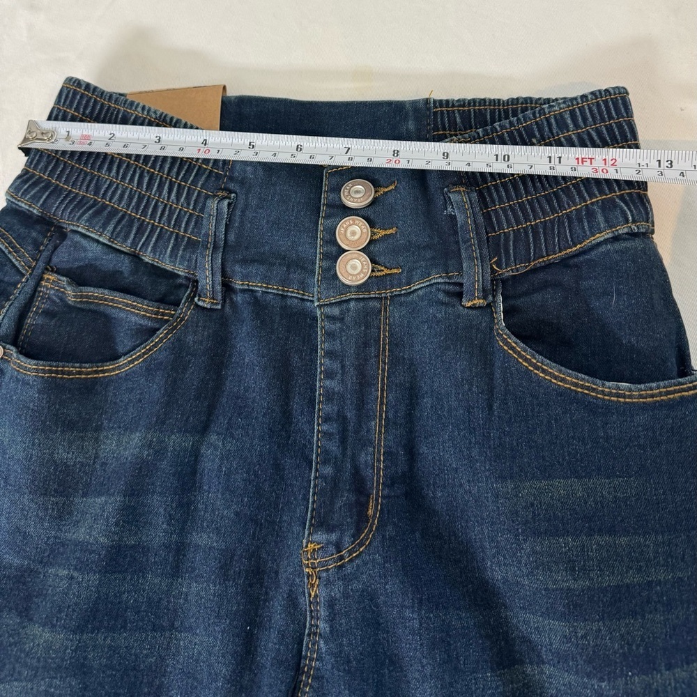 Women's High-Waist Bootcut Jeans Sexy Stretch Denim Deep Blue Blend Flare Leg M - Picture 13 of 15
